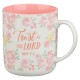 Trust in the Lord Pink Rose Ceramic Coffee Mug - Proverbs 3:5