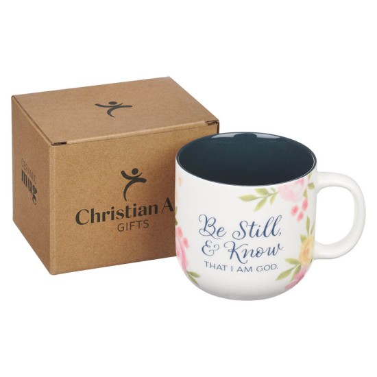 Be Still and Know Painted Peonies Ceramic Coffee Mug - Psalm 46:10 Be Still and Know Painted Peonies Ceramic Coffee Mug - Psalm 46:10