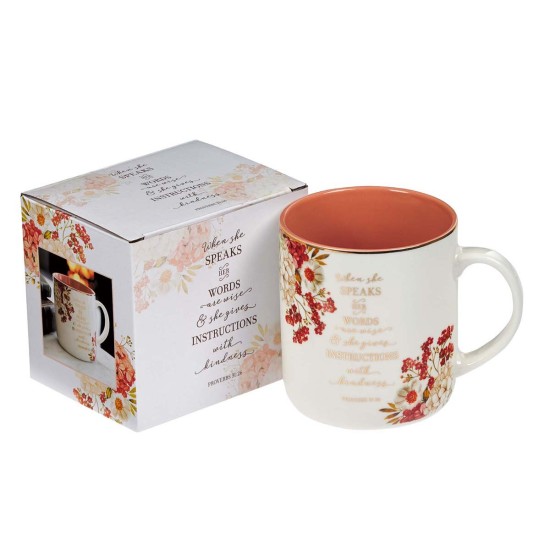 When She Speaks Ceramic Coffee Mug - Proverbs 31:26