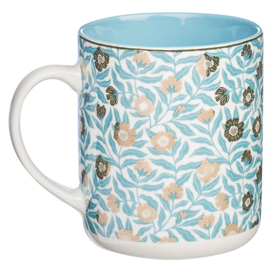 Sufficient Grace Teal Ceramic Coffee Mug – 2 Corinthians 12:9