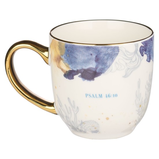 Be Still Watercolored Ocean Ceramic Mug - Psalm 46:10