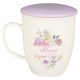 Be Joyful in Hope Lilac Lidded Ceramic Coffee Mug - Romans 12:12