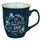 God is Good Navy Floral Ceramic Coffee Mug