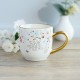 Give Thanks Topsy-Turvy Wildflowers Ceramic Mug - 1 Thessalonians 5:18