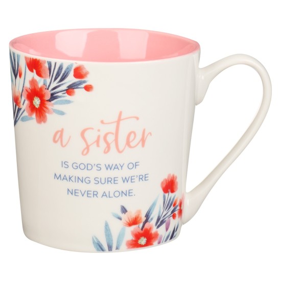 Sister Pink Floral Ceramic Coffee Mug - Proverbs 31:29 Sister Pink Floral Ceramic Coffee Mug - Proverbs 31:29