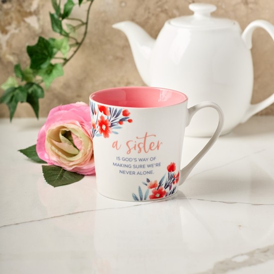 Sister Pink Floral Ceramic Coffee Mug - Proverbs 31:29 Sister Pink Floral Ceramic Coffee Mug - Proverbs 31:29