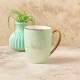 Be Still Soft Green and Gold Ceramic Coffee Mug