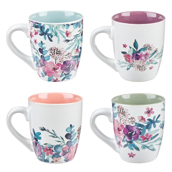 Rejoice Collection Four Piece Ceramic Coffee Mug Set