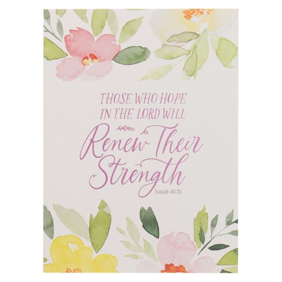 Renew Their Strength Yellow Floral Medium Notebook - Isaiah 40:31 Renew Their Strength Yellow Floral Medium Notebook - Isaiah 40:31