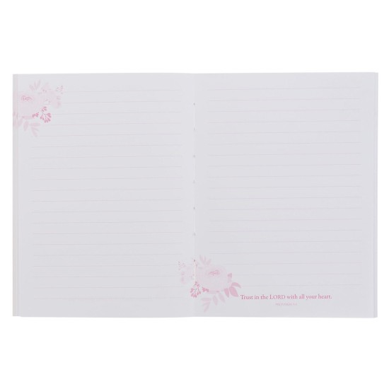 Trust in the Lord Pink Floral Medium Notebook - Proverbs 3:5 Trust in the Lord Pink Floral Medium Notebook - Proverbs 3:5