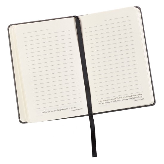 Be Strong Hardcover Faux Leather Notebook with Elastic Closure - Joshua 1:9