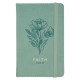 Faith Teal Floral Faux Leather Hardcover Notebook with Elastic Band Closure - 2 Corinthians 5:7
