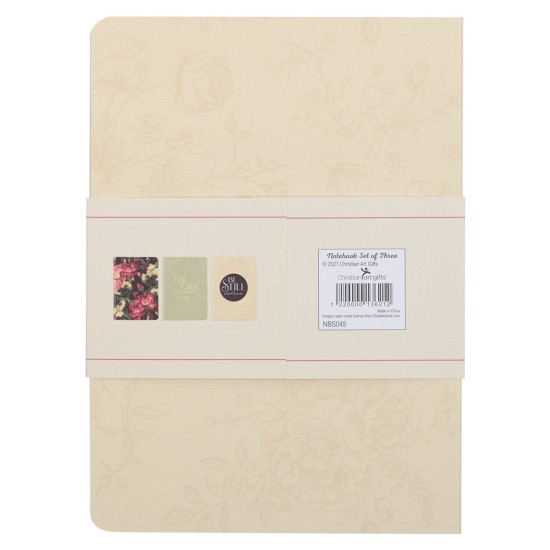 Be Still Vintage Floral Large Notebook Set - Psalm 46:10