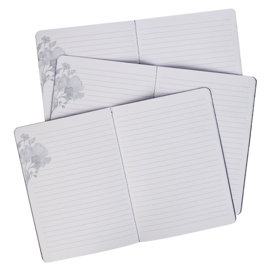 Faith Love and Grace Blue Floral Tile Notebook Set