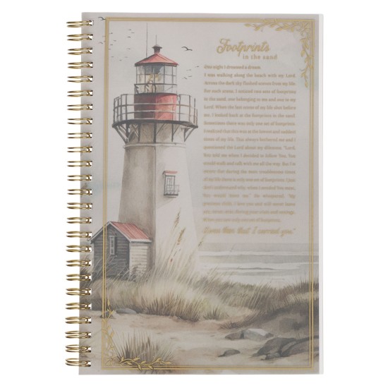 Footprints in the Sand Spiral Notebook - Isaiah 46:4