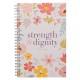 Strength and Dignity Bright Floral Spiral Notebook - Proverbs 31:25