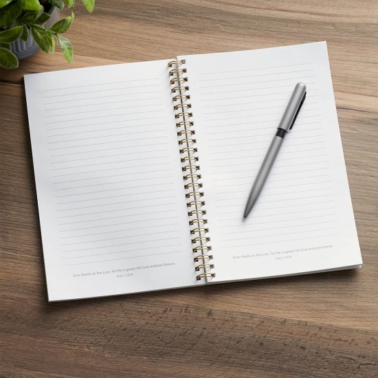 Sufficient Grace Taupe Meadow Soft Cover Spiral Notebook - 2 Corinthians 12:9