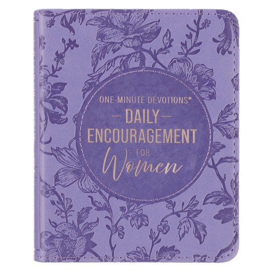 One-Minute Devotions®: Daily Encouragement for Women Purple Floral Faux Leather Devotional