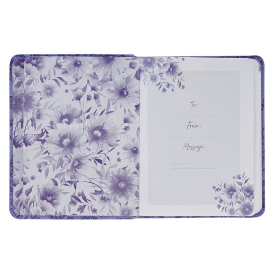 One-Minute Devotions®: Daily Encouragement for Women Purple Floral Faux Leather Devotional