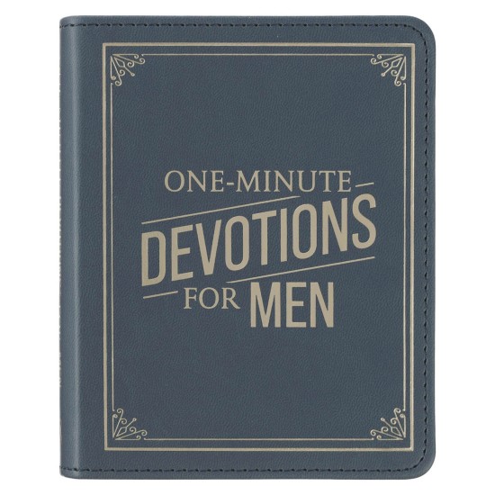 One-Minute Devotions® for Men Slate Blue Faux Leather Devotional