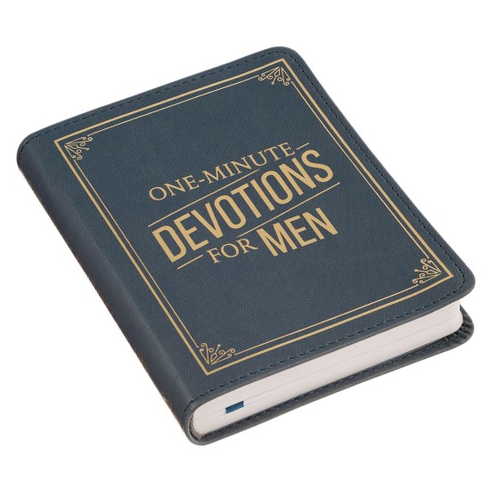 One-Minute Devotions® for Men Slate Blue Faux Leather Devotional