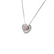 Pink Rose Quartz and CZ with 925 Sterling Silver, 2-in-1 Combination Heart Necklace
