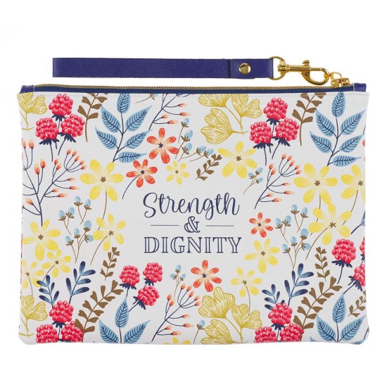 Strength & Dignity Faux Leather Zippered Pouch