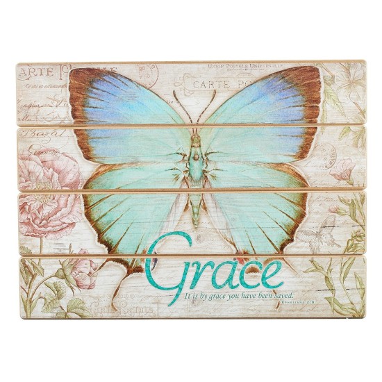 Butterfly Blessings 'Grace' Wall Plaque - Ephesians 2:8 Butterfly Blessings 'Grace' Wall Plaque - Ephesians 2:8