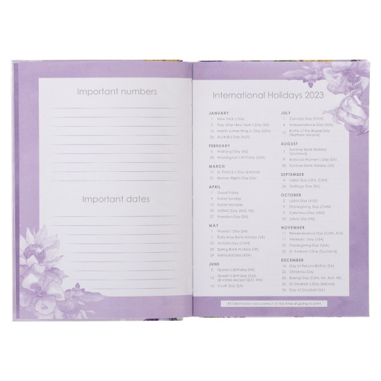 2023 Ask Seek Knock Purple Floral Quarter-bound Hardcover Daily Planner - Matthew 7:7 2023 Ask Seek Knock Purple Floral Quarter-bound Hardcover Daily Planner - Matthew 7:7