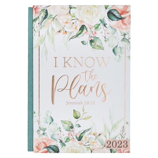 2023 I Know the Plans Blush Pink Floral Quarter-bound Hardcover Daily Planner - Jeremiah 29:11 2023 I Know the Plans Blush Pink Floral Quarter-bound Hardcover Daily Planner - Jeremiah 29:11
