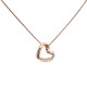 925 Sterling Silver Infinity Love Open Heart with Crystal CZ on SidePendant Necklace (Color: Rose Gold)