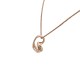 925 Sterling Silver Infinity Love Open Heart with Crystal CZ on SidePendant Necklace (Color: Rose Gold)