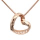 925 Sterling Silver Infinity Love Open Heart with Crystal CZ on SidePendant Necklace (Color: Rose Gold)