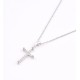 十字架頸鏈 - Sterling Silver with Diamond Tiny Cross Necklace