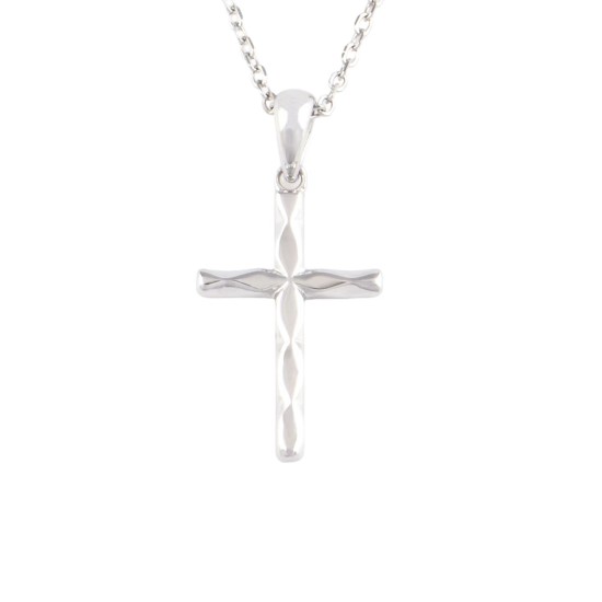 Diamond Cut Cross Small Religious Pendant Charm