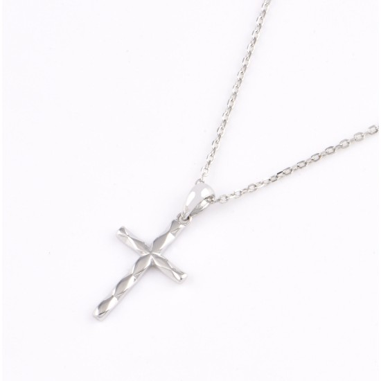 Diamond Cut Cross Small Religious Pendant Charm