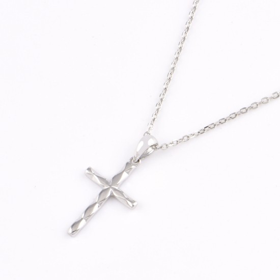 Diamond Cut Cross Small Religious Pendant Charm
