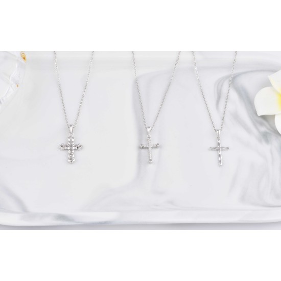 Diamond Cut Cross Small Religious Pendant Charm