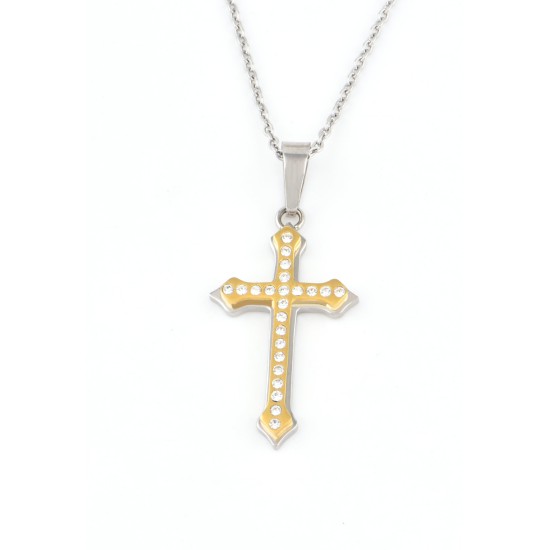 Two-color double-layer white stone cross hanging nozzle (Stainless steel)