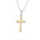 Two-color double-layer white stone cross hanging nozzle (Stainless steel)