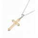 Two-color double-layer white stone cross hanging nozzle (Stainless steel)