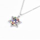 12 Color Gemstone Star of David Priest Brand Necklace