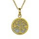 Blinking Tree of Life Round Pendant Necklace (Gold)