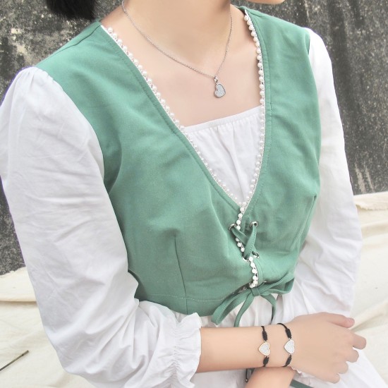 Blinking Heart Inspired Steel Necklace (Silver)