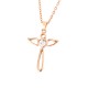 JM Angel Wings Cross with CZ Necklace (Rose Gold)