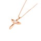 JM Angel Wings Cross with CZ Necklace (Rose Gold)