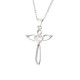 JM Angel Wings Cross with CZ Necklace (Silver)