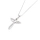 JM Angel Wings Cross with CZ Necklace (Silver)