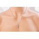JM Angel Wings Cross with CZ Necklace (Silver)