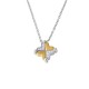 Lovely Heart Cross Necklace (Silver & Gold)